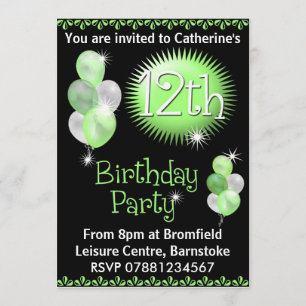 12th Birthday Party Invitation