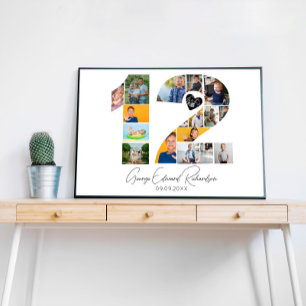 12th Birthday Photo Collage Poster Keepsake