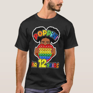 12th Birthday Pop It Fidget African American Kids T-Shirt