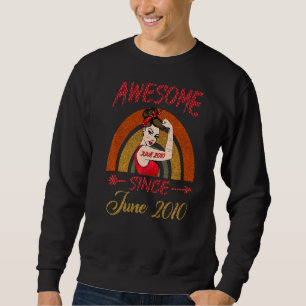 12th Birthday Queen Awesome Since June 2010 Rainbo Sweatshirt