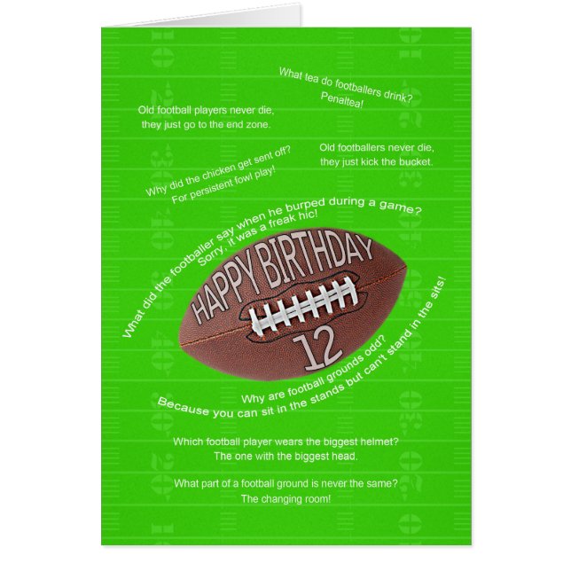 12th birthday, really bad football jokes (Front)