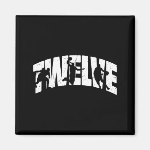 12th Birthday Retro Basball 12 Years Old Boy Girl Magnet