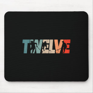 12th Birthday Retro Field Hockey 12 Years Old Boy Mouse Mat