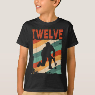 12th Birthday Retro Field Hockey 12 Years Old Boy T-Shirt