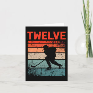 12th Birthday Retro Ice Hockey 12 Years Old Boy Gi Card