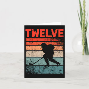 12th Birthday Retro Ice Hockey 12 Years Old Boy Gi Card