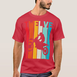 12th Birthday Retro Motocross 12 Years Boys Girl D T-Shirt