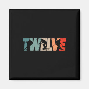 12th Birthday Retro Ski Skiing 12 Year Old Boys Gi Magnet