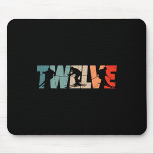 12th Birthday Retro Ski Skiing 12 Year Old Boys Gi Mouse Mat