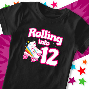 12th Birthday Roller Skating 12 Years Old Skate T-Shirt