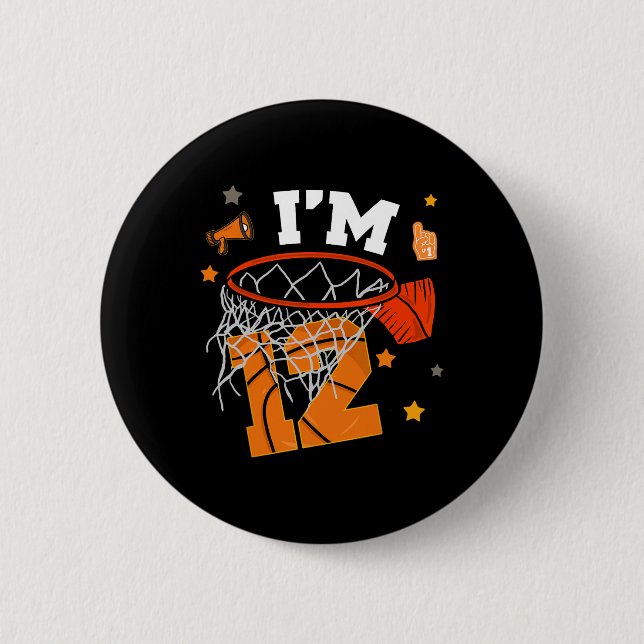 12th Birthday Sketll Boy Twelve Years 12 Yr Old Bd 6 Cm Round Badge (Front)