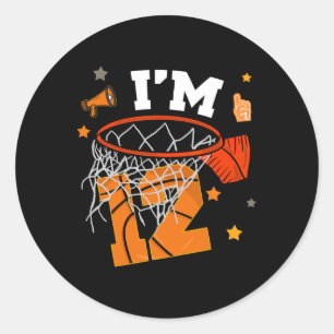 12th Birthday Sketll Boy Twelve Years 12 Yr Old Bd Classic Round Sticker