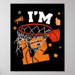 12th Birthday Sketll Boy Twelve Years 12 Yr Old Bd Poster