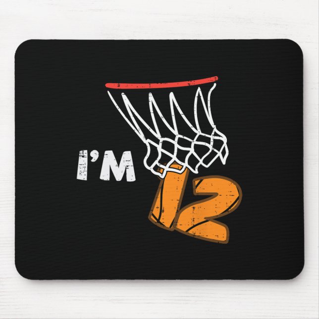 12th Birthday Sketll Im 12 Twelve Year Old Bday Bo Mouse Mat (Front)