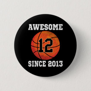 12th Birthday Sketll Lover 12 Years Old Vintage Sp 6 Cm Round Badge