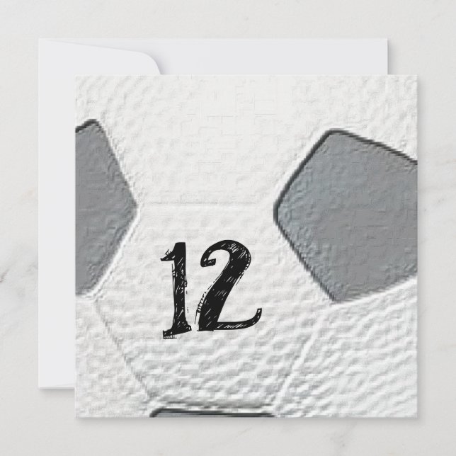 12th Birthday Soccer themed Invitations (Front)