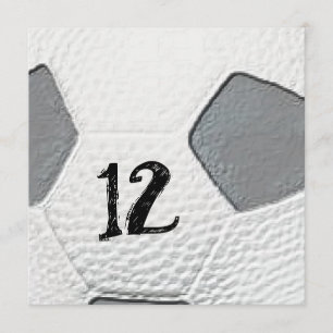 12th Birthday Soccer themed Invitations