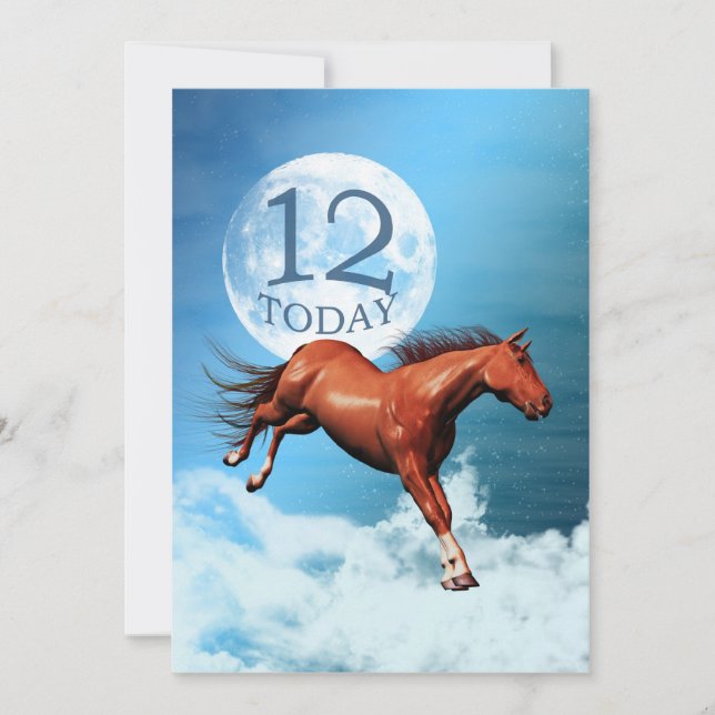 12th birthday Spirit horse party invitation (Front)