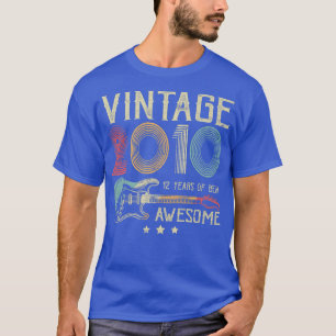 12th Birthday Womens Mens Vintage Awesome 2010 Gui T-Shirt