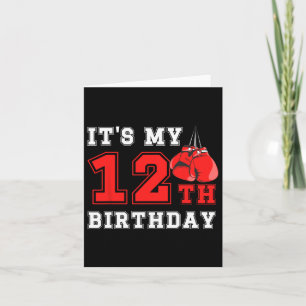 12th Boxing Birthday Party Twelve Year Old Boxer B Card