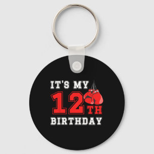 12th Boxing Birthday Party Twelve Year Old Boxer B Key Ring