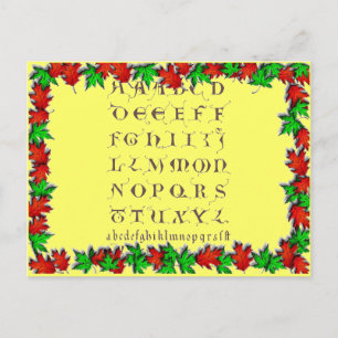 12th Century Alpahbet Postcard