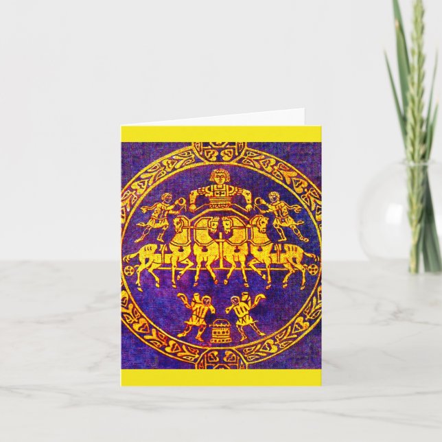 12th century mediaeval horseman and soldiers note card (Front)