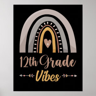 12th Grade Vibes Twelfth Grade Back to School Poster