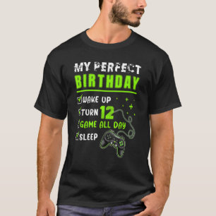 12th Perfect Birthday Boys Gaming 12 Years Old Ga T-Shirt