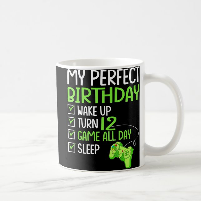 12th Perfect Birthday Boys Gaming 12 Years Old Gif Coffee Mug (Right)