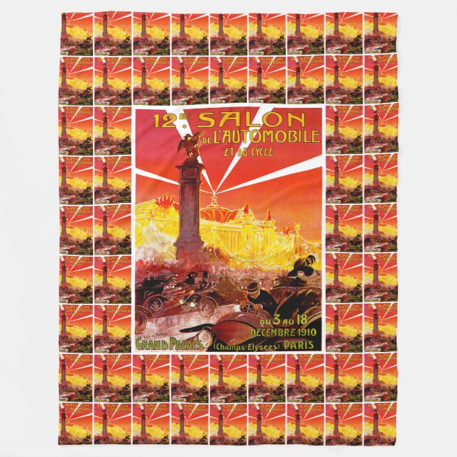 12th Salon de l'Automobile et du Cycle Fleece Blanket (Front)