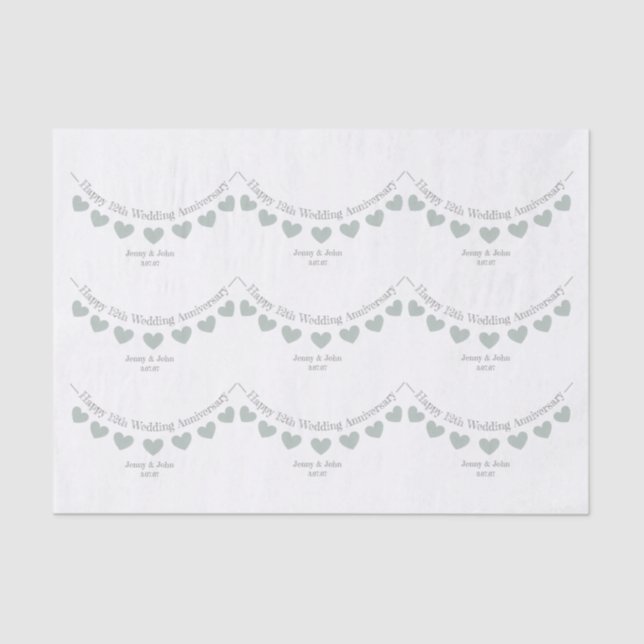 12th/ silk Wedding Anniversary jade heart paper (Front)