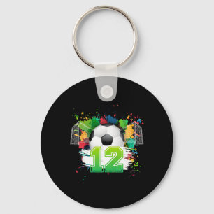 12th Soccer Birthday Party 12 Year Old Soccer Play Key Ring