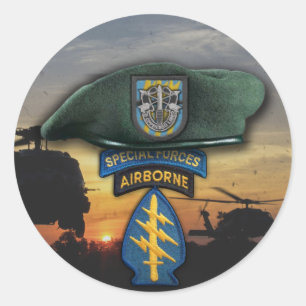 12th Special forces sf Green Berets veterans Classic Round Sticker