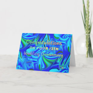 12th Wedding Anniversary Card