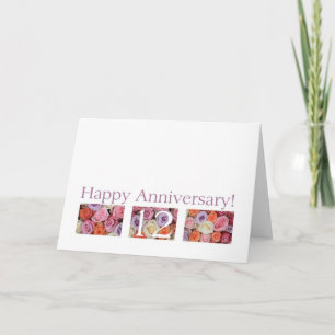 12th Wedding Anniversary Card pastel roses
