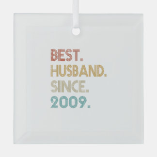 12th Wedding Anniversary Gift Him - Best Husband S Glass Tree Decoration