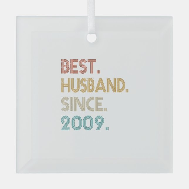 12th Wedding Anniversary Gift Him - Best Husband S Glass Tree Decoration (Front)