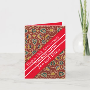 12th Wedding Anniversary, Silk Anniversary Card
