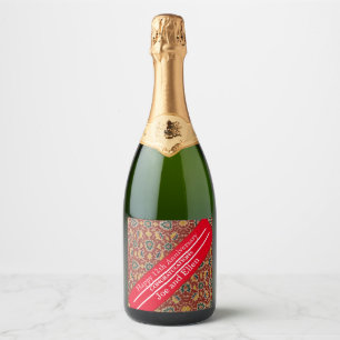12th Wedding Anniversary, Silk Anniversary Sparkling Wine Label