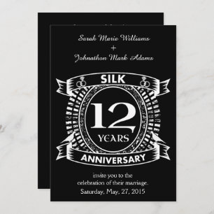 12TH wedding anniversary silk Invitation