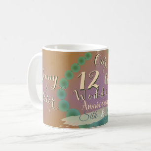 12th Wedding Anniversary Silk & Jade Coffee Mug