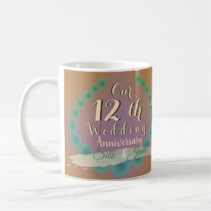 12th Wedding Anniversary Silk & Jade Coffee Mug