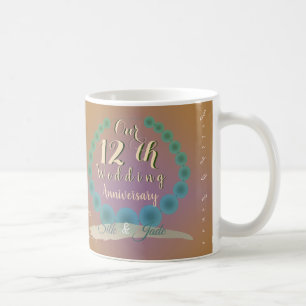 12th Wedding Anniversary Silk & Jade Coffee Mug