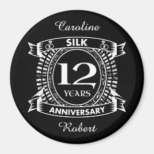 12TH wedding anniversary silk Magnet