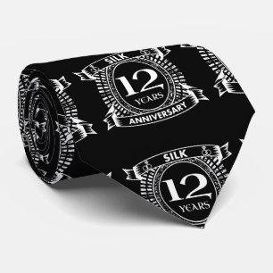 12TH wedding anniversary silk Tie