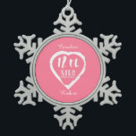 12th wedding anniversary silk traditional snowflake pewter christmas ornament<br><div class="desc">If you would like any help customising this design please contact me,  there is an ask this designer button,  just below this text. A romantic heart design and commemorate your 12th wedding anniversary. The text reads 12th wedding anniversary silk. silk the traditional gift for this occasion.</div>