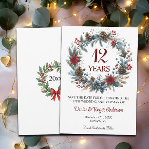 12th Wedding Anniversary Winter Save The Date