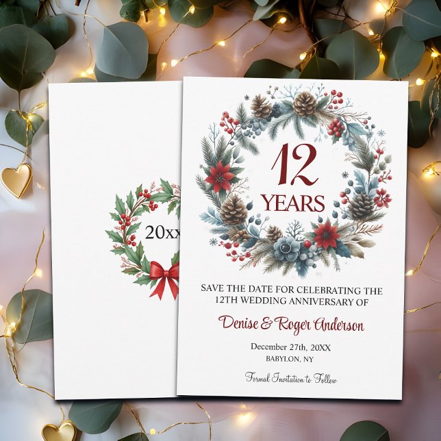12th Wedding Anniversary Winter Save The Date (Creator Uploaded)