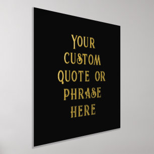 12x12 Black GOLD Custom Quote Sign ART DECO